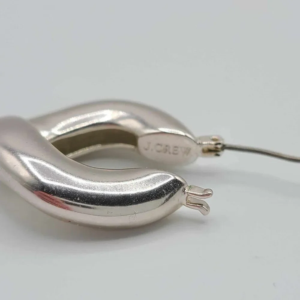 J Crew Silver Tone Hoop Earrings